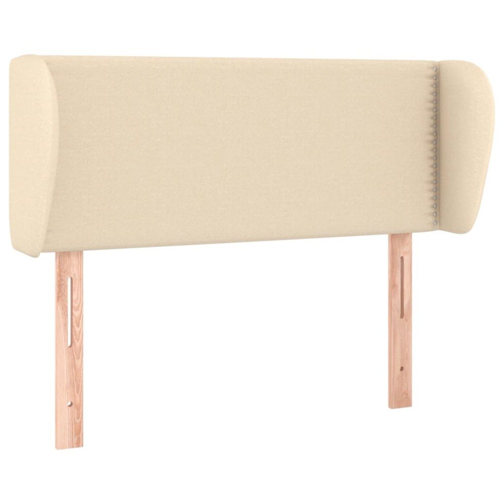 vidaXL Tăblie de pat cu aripioare crem 103x23x78/88 cm textil