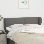 vidaXL Tăblie de pat cu aripioare gri închis 147x23x78/88 cm textil vidaXL Tăblie de pat cu aripioare gri închis 147x23x78/88 cm textil