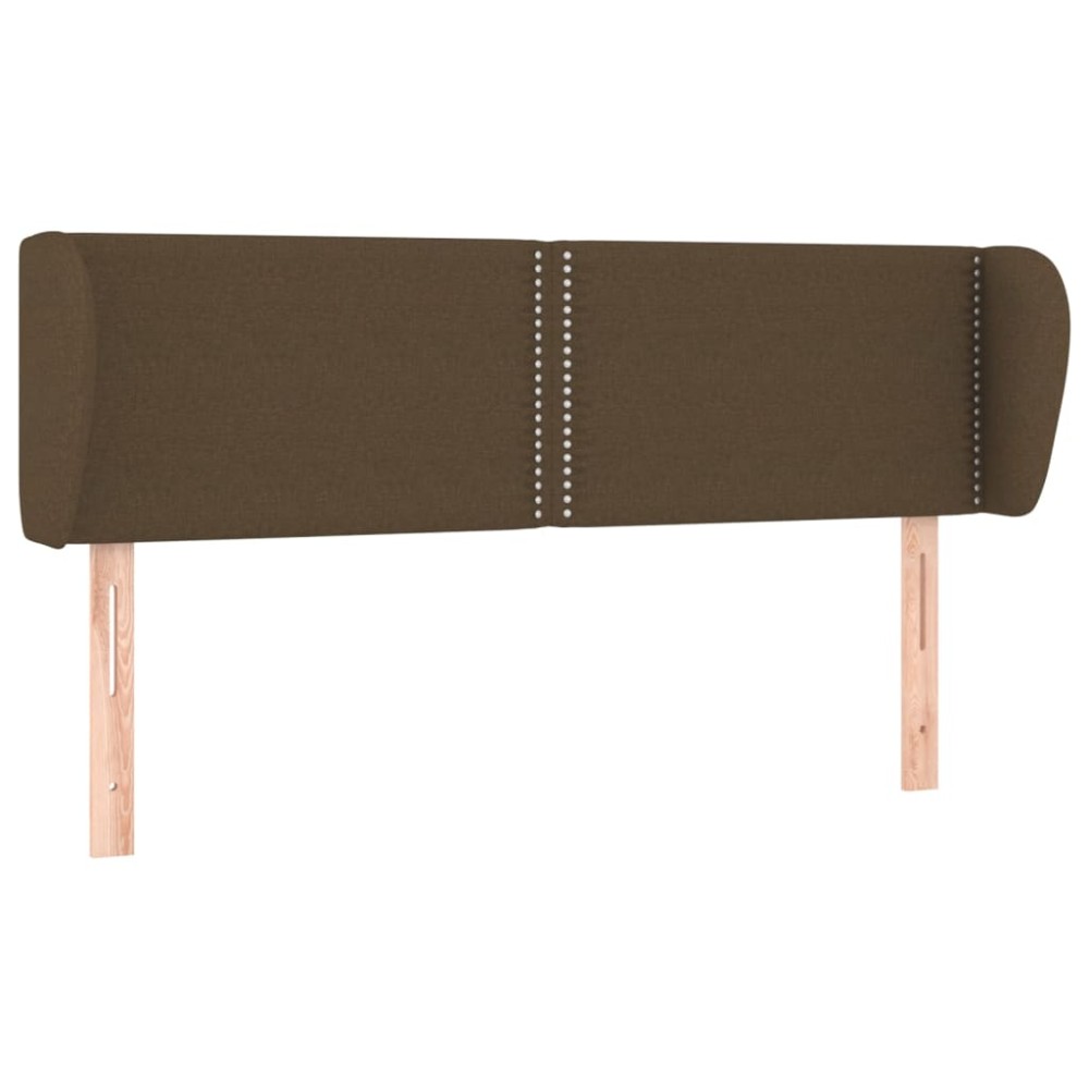 vidaXL Tăblie de pat cu aripioare maro închis 147x23x78/88 cm textil