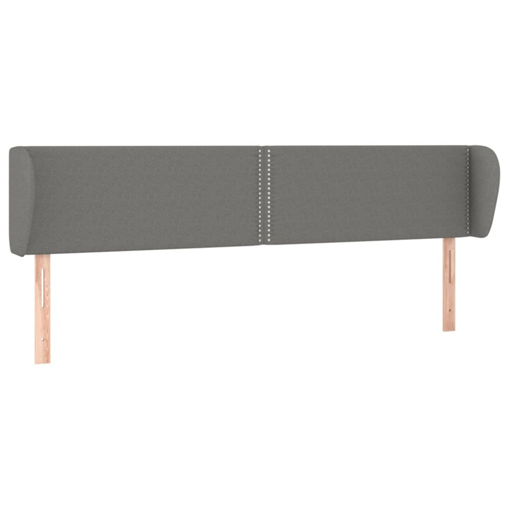 vidaXL Tăblie de pat cu aripioare gri închis 163x23x78/88 cm textil