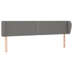 vidaXL Tăblie de pat cu aripioare gri închis 163x23x78/88 cm textil vidaXL Tăblie de pat cu aripioare gri închis 163x23x78/88 cm textil