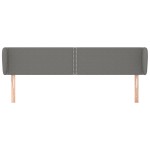 vidaXL Tăblie de pat cu aripioare gri închis 163x23x78/88 cm textil vidaXL Tăblie de pat cu aripioare gri închis 163x23x78/88 cm textil