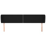 vidaXL Tăblie de pat cu aripioare negru 183x23x78/88 cm textil