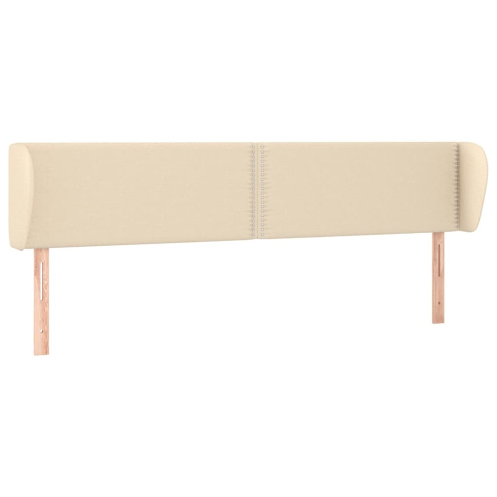 vidaXL Tăblie de pat cu aripioare crem 183x23x78/88 cm material textil