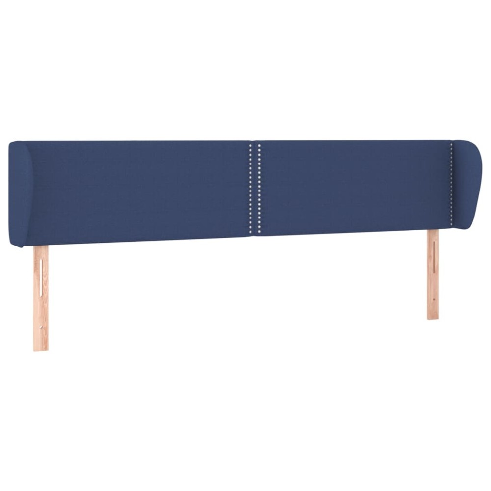 vidaXL Tăblie de pat cu aripioare, albastru, 183x23x78/88 cm textil