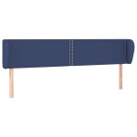 vidaXL Tăblie de pat cu aripioare, albastru, 183x23x78/88 cm textil