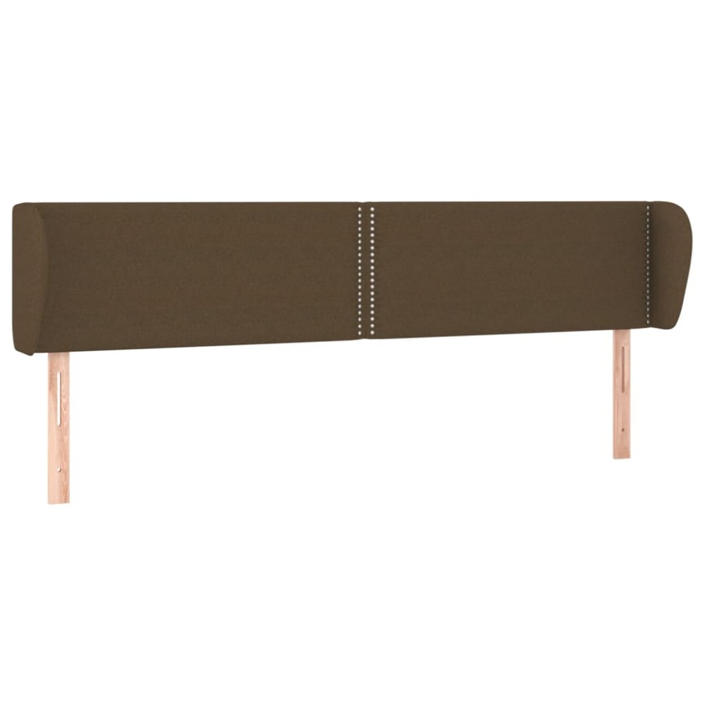 vidaXL Tăblie de pat cu aripioare maro închis 203x23x78/88 cm textil
