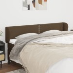 vidaXL Tăblie de pat cu aripioare maro închis 203x23x78/88 cm textil
