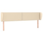 vidaXL Tăblie de pat cu aripioare crem 203x23x78/88 cm textil vidaXL Tăblie de pat cu aripioare crem 203x23x78/88 cm textil