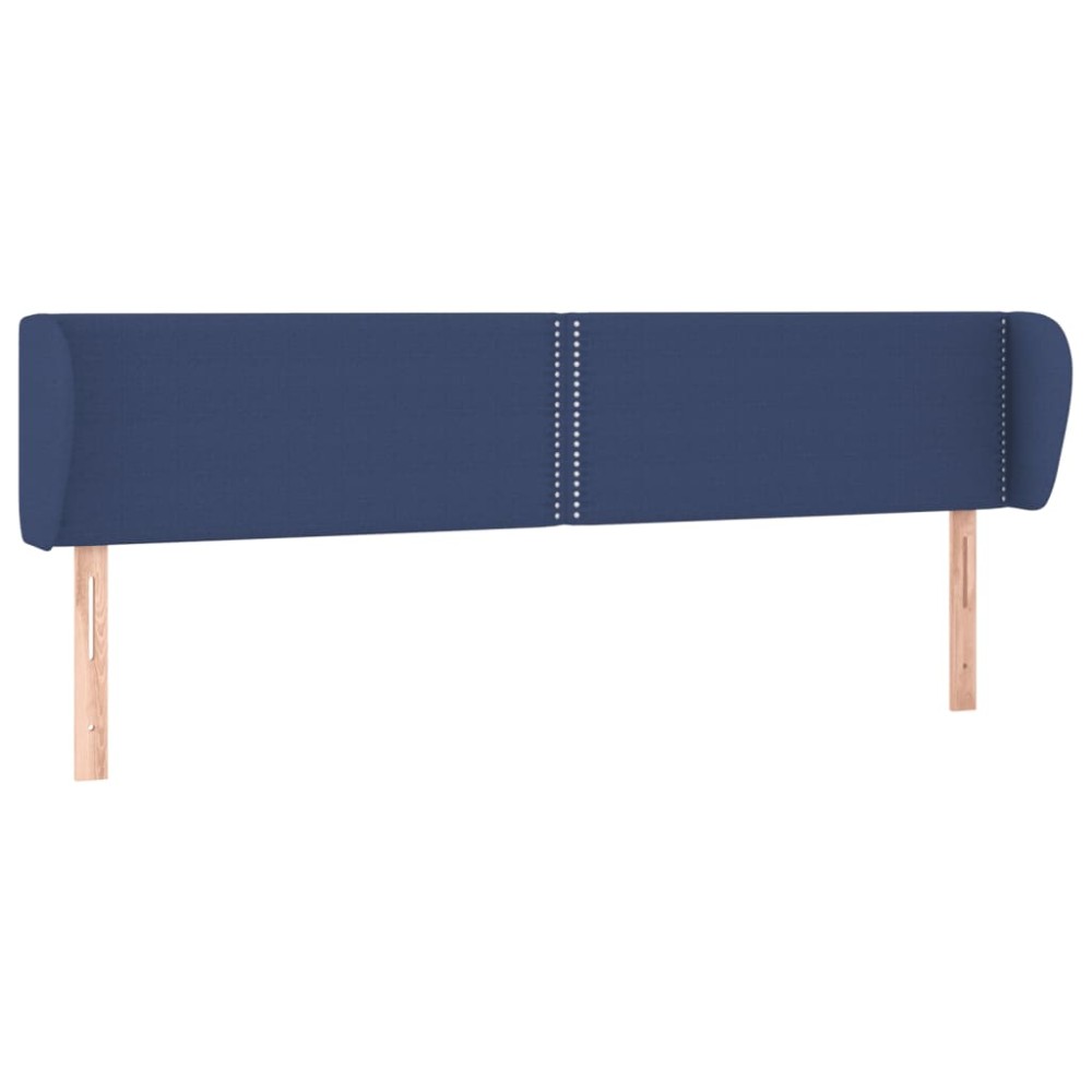 vidaXL Tăblie de pat cu aripioare, albastru, 203x23x78/88 cm textil