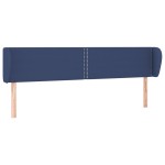 vidaXL Tăblie de pat cu aripioare, albastru, 203x23x78/88 cm textil vidaXL Tăblie de pat cu aripioare, albastru, 203x23x78/88 cm textil