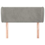 vidaXL Tăblie de pat cu aripioare gri deschis 93x23x78/88 cm catifea