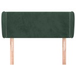 vidaXL Tăblie de pat cu aripioare verde închis 93x23x78/88 cm catifea