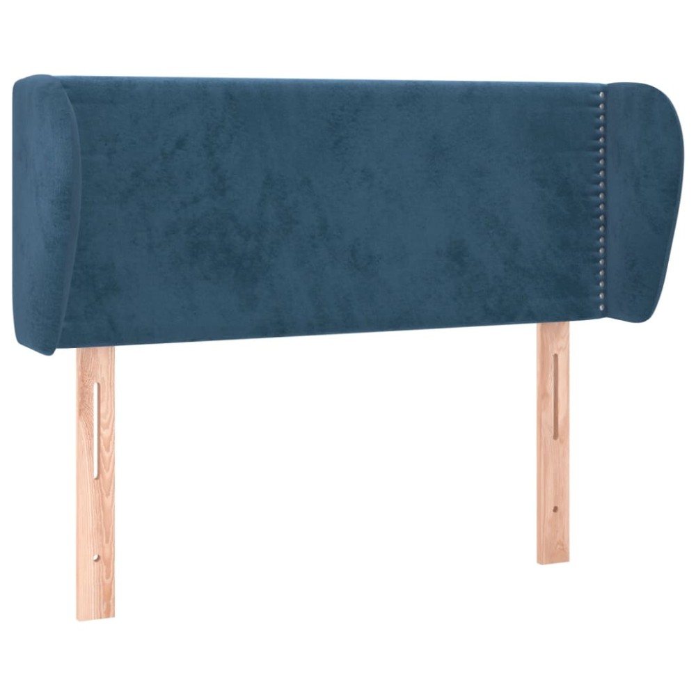 vidaXL Tăblie pat cu aripioare albastru închis 93x23x78/88 cm textil