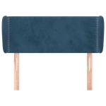 vidaXL Tăblie pat cu aripioare albastru închis 93x23x78/88 cm textil
