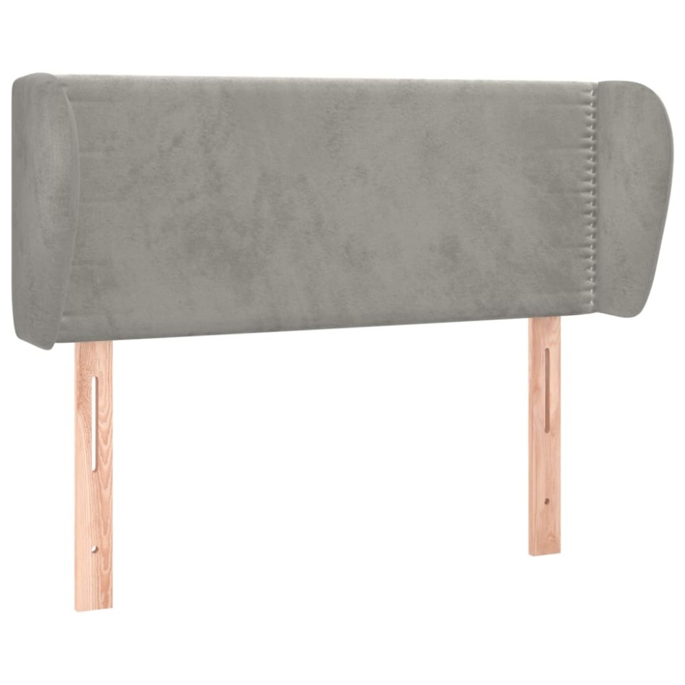 vidaXL Tăblie de pat cu aripioare gri deschis 103x23x78/88 cm catifea