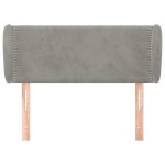 vidaXL Tăblie de pat cu aripioare gri deschis 103x23x78/88 cm catifea vidaXL Tăblie de pat cu aripioare gri deschis 103x23x78/88 cm catifea