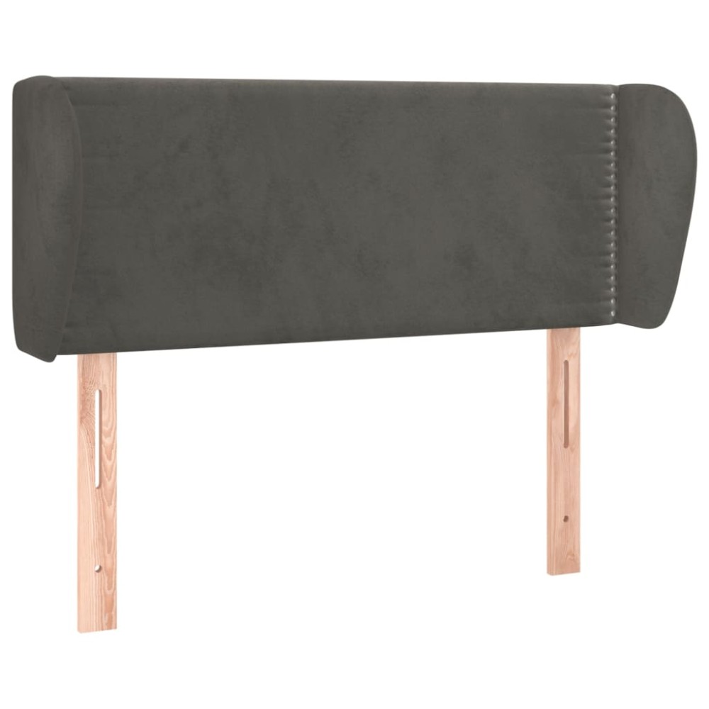 vidaXL Tăblie de pat cu aripioare gri închis 103x23x78/88 cm catifea