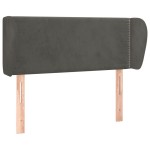 vidaXL Tăblie de pat cu aripioare gri închis 103x23x78/88 cm catifea