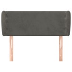 vidaXL Tăblie de pat cu aripioare gri închis 103x23x78/88 cm catifea