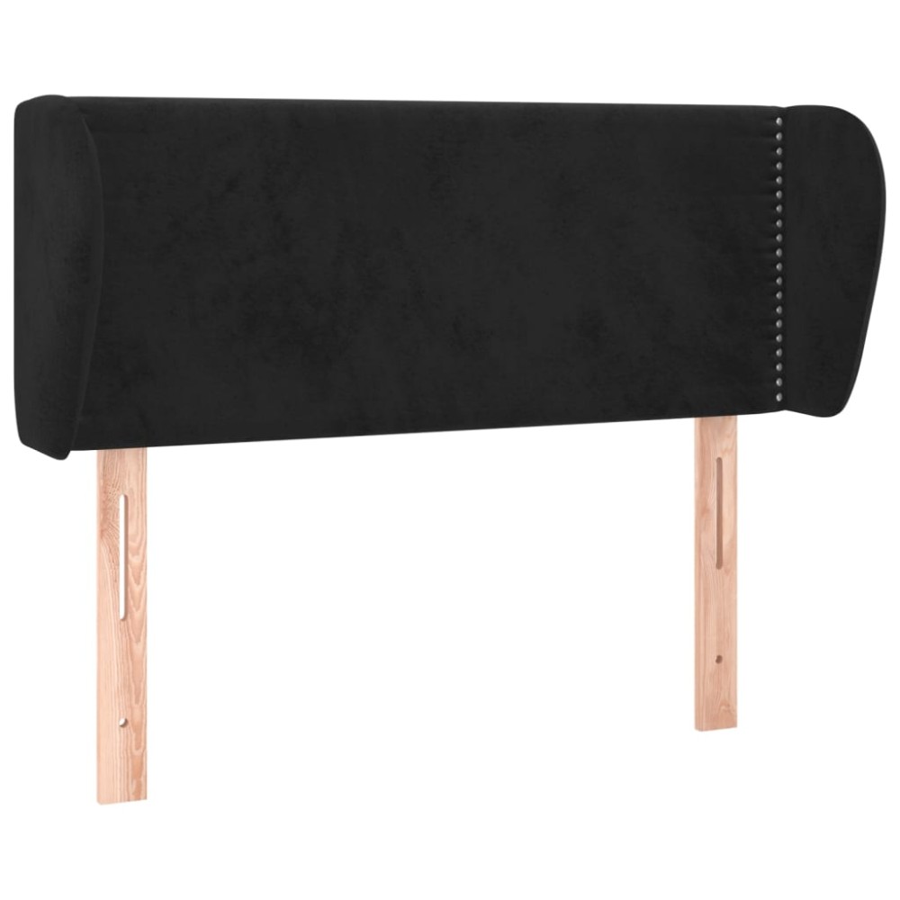 vidaXL Tăblie de pat cu aripioare negru 103x23x78/88 cm catifea