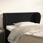 vidaXL Tăblie de pat cu aripioare negru 103x23x78/88 cm catifea