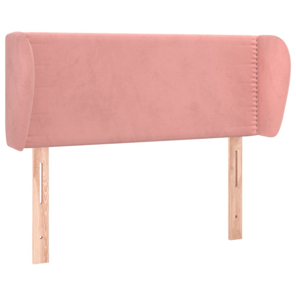 vidaXL Tăblie de pat cu aripioare roz 103x23x78/88 cm catifea
