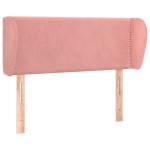 vidaXL Tăblie de pat cu aripioare roz 103x23x78/88 cm catifea