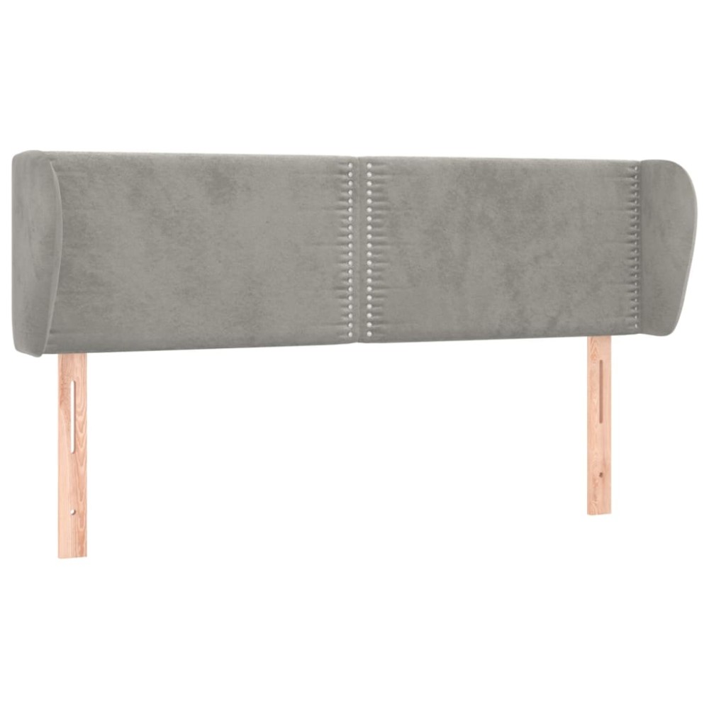 vidaXL Tăblie de pat cu aripioare gri deschis 147x23x78/88 cm catifea