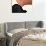 vidaXL Tăblie de pat cu aripioare gri deschis 147x23x78/88 cm catifea vidaXL Tăblie de pat cu aripioare gri deschis 147x23x78/88 cm catifea