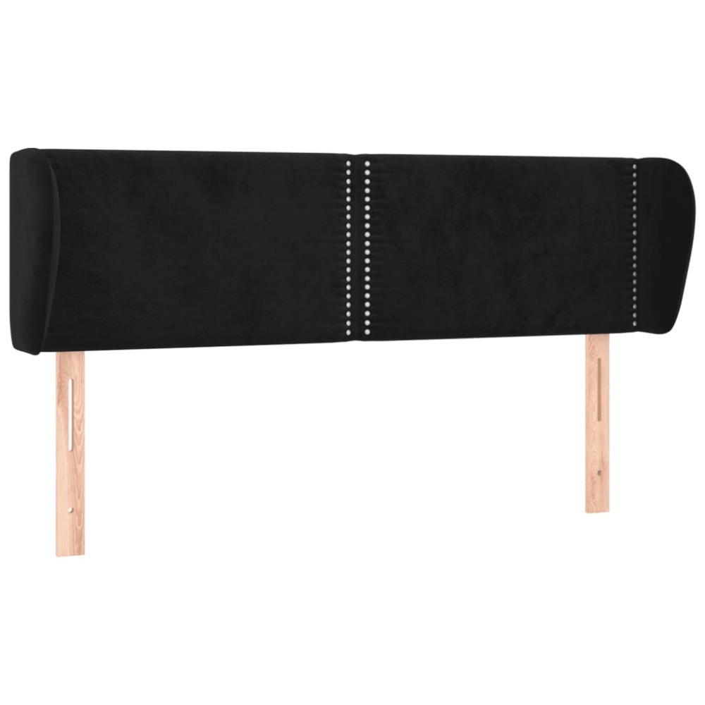 vidaXL Tăblie de pat cu aripioare negru 147x23x78/88 cm catifea