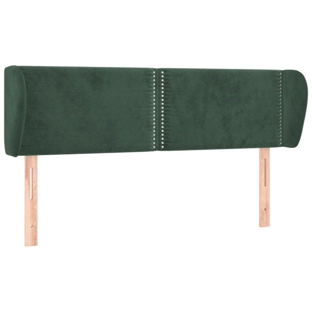 vidaXL Tăblie de pat cu aripioare verde închis 147x23x78/88 cm catifea