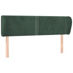 vidaXL Tăblie de pat cu aripioare verde închis 147x23x78/88 cm catifea vidaXL Tăblie de pat cu aripioare verde închis 147x23x78/88 cm catifea