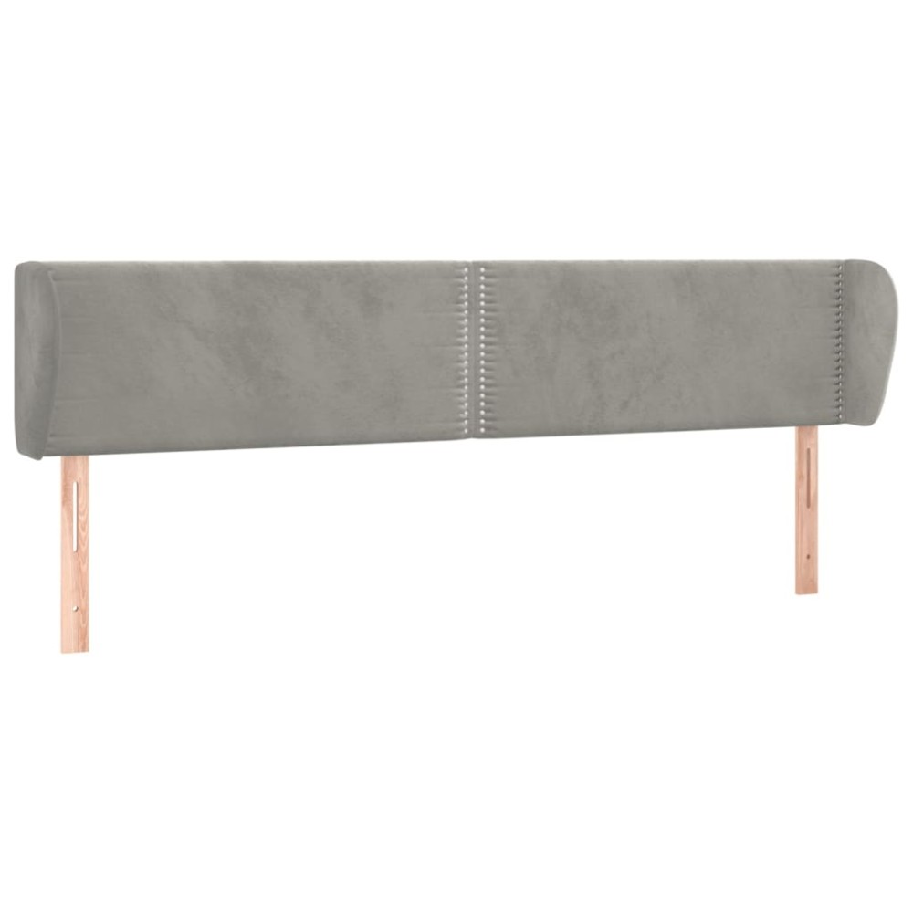 vidaXL Tăblie de pat cu aripioare gri deschis 163x23x78/88 cm catifea