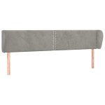 vidaXL Tăblie de pat cu aripioare gri deschis 163x23x78/88 cm catifea