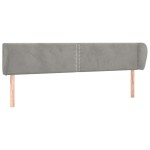 vidaXL Tăblie de pat cu aripioare gri deschis 183x23x78/88 cm catifea vidaXL Tăblie de pat cu aripioare gri deschis 183x23x78/88 cm catifea