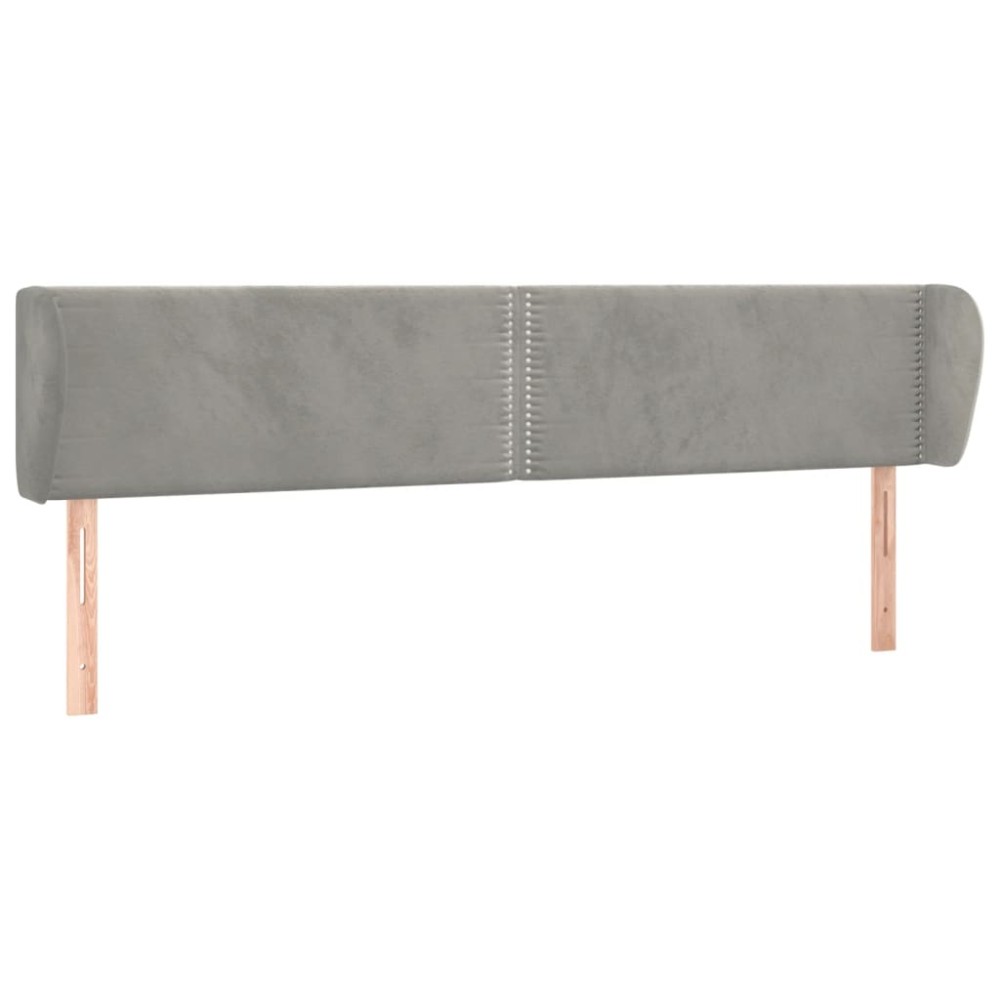 vidaXL Tăblie de pat cu aripioare gri deschis 203x23x78/88 cm catifea