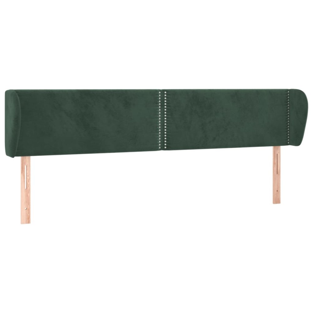 vidaXL Tăblie de pat cu aripioare verde închis 203x23x78/88 cm catifea