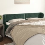 vidaXL Tăblie de pat cu aripioare verde închis 203x23x78/88 cm catifea