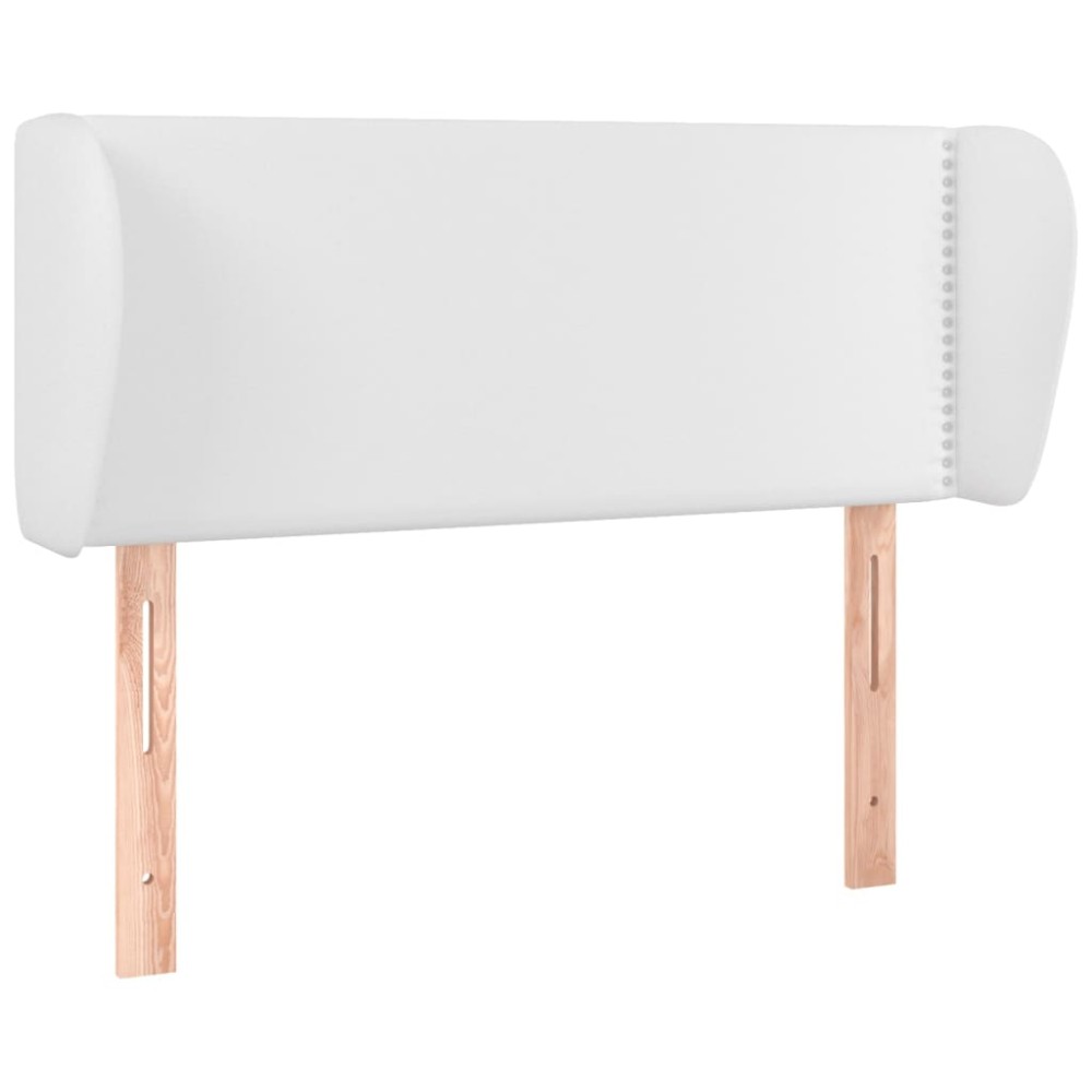 vidaXL Tăblie de pat cu aripioare alb 83x23x78/88 cm piele ecologică