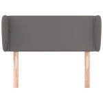 vidaXL Tăblie de pat cu aripioare gri 93x23x78/88 cm piele ecologică