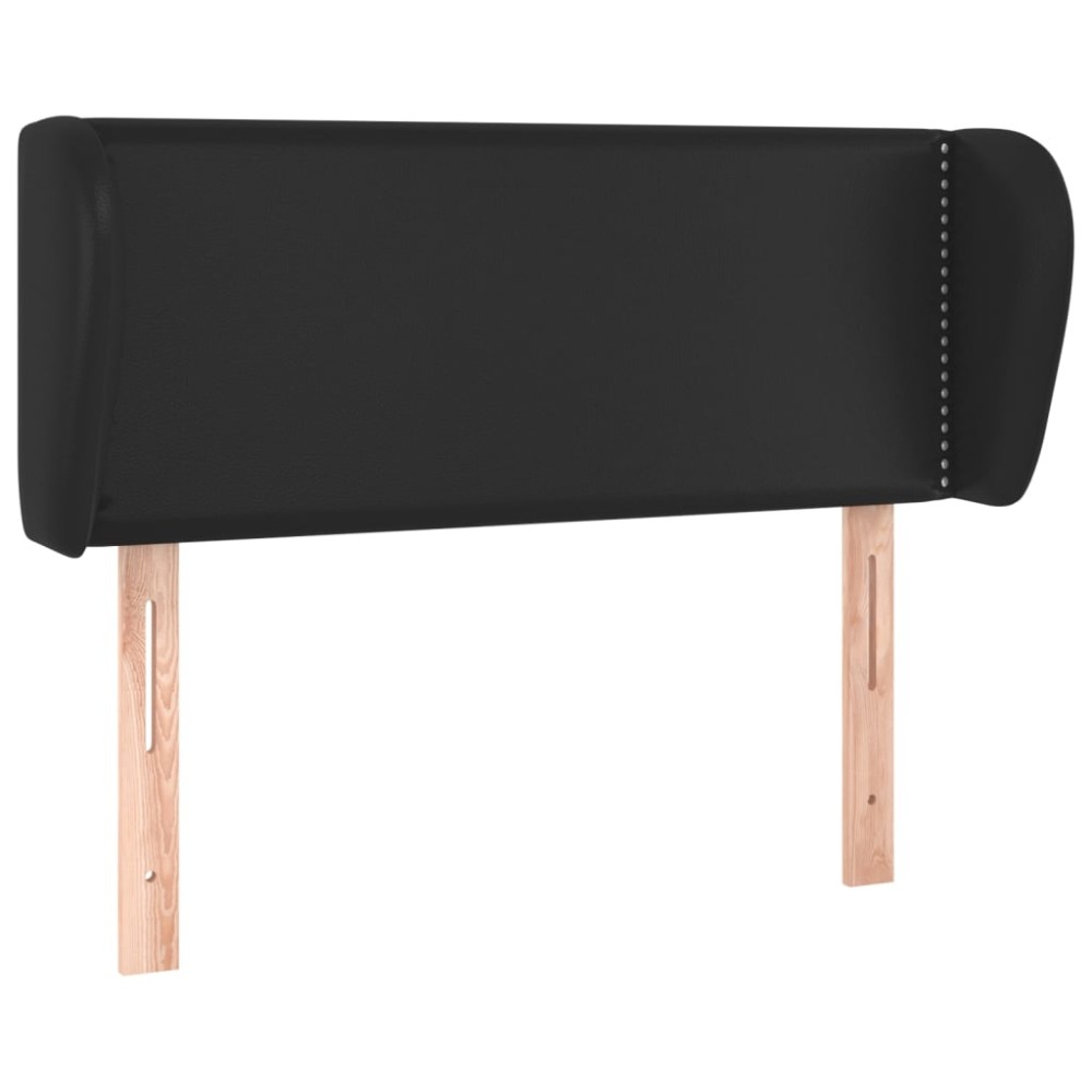 vidaXL Tăblie de pat cu aripioare negru 103x23x78/88cm piele ecologică