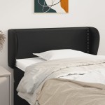 vidaXL Tăblie de pat cu aripioare negru 103x23x78/88cm piele ecologică vidaXL Tăblie de pat cu aripioare negru 103x23x78/88cm piele ecologică