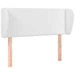 vidaXL Tăblie de pat cu aripioare alb 103x23x78/88 cm piele ecologică