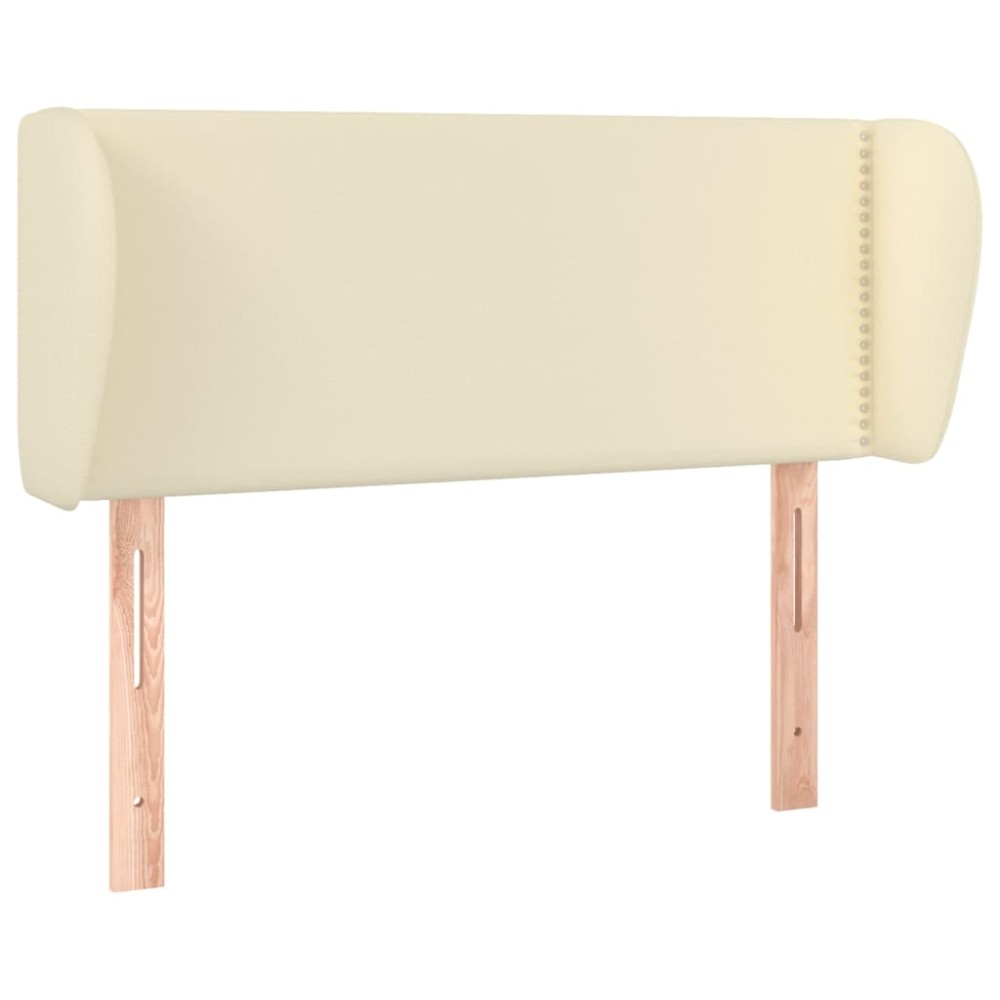 vidaXL Tăblie de pat cu aripioare crem 103x23x78/88 cm piele ecologică
