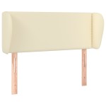 vidaXL Tăblie de pat cu aripioare crem 103x23x78/88 cm piele ecologică vidaXL Tăblie de pat cu aripioare crem 103x23x78/88 cm piele ecologică