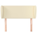 vidaXL Tăblie de pat cu aripioare crem 103x23x78/88 cm piele ecologică vidaXL Tăblie de pat cu aripioare crem 103x23x78/88 cm piele ecologică