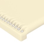 vidaXL Tăblie de pat cu aripioare crem 103x23x78/88 cm piele ecologică vidaXL Tăblie de pat cu aripioare crem 103x23x78/88 cm piele ecologică