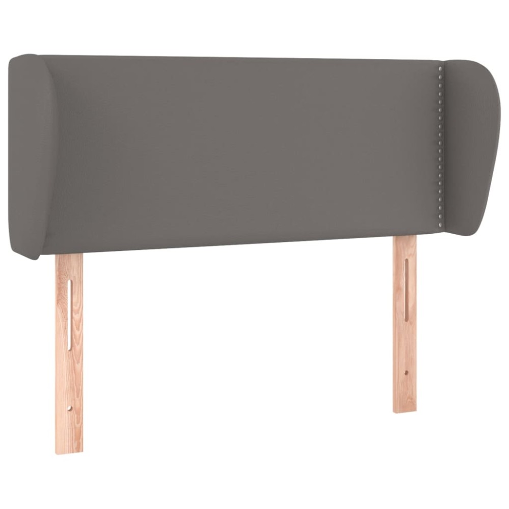 vidaXL Tăblie de pat cu aripioare gri 103x23x78/88 cm piele ecologică
