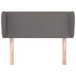 vidaXL Tăblie de pat cu aripioare gri 103x23x78/88 cm piele ecologică